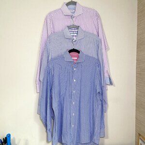 Set of 3 Men's 34/35 Isaac Mizrahi Long Sleeve Button Down Dress Shirts